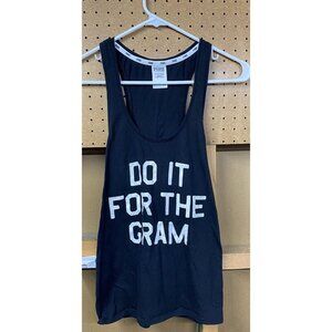 Victoria's Secret Pink Sleepwear Black Tank Top 'Do It for The Gram' Size Small